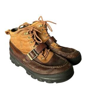 Polo Ralph Lauren Mens Size 11D Heworth Brown Leather Upper Boots Preppy